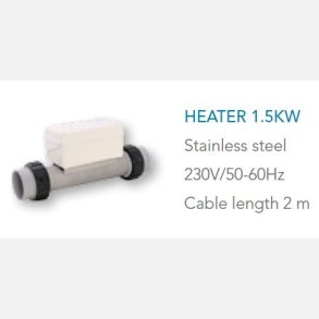 Spa varmelegeme 1,5 kW med overkogssikring